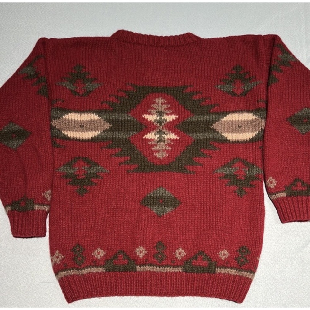 Vintage‎ Eddie Bauer Wool Aztec Pattern Sweater - Picture 7 of 7